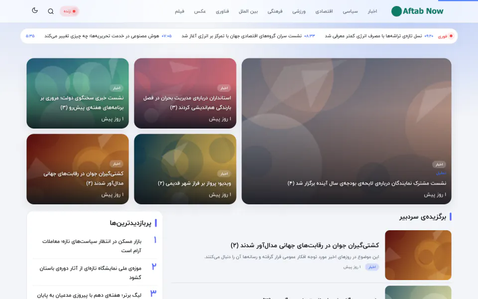 پیش‌نمایش قالب تپش